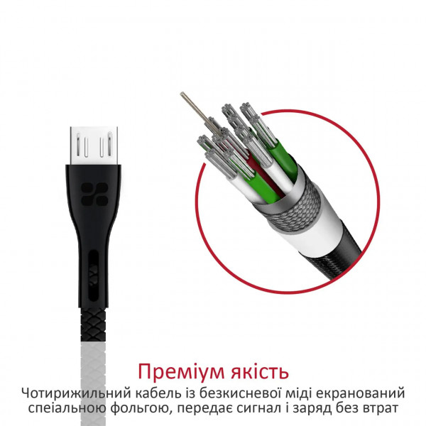Фото - Кабель Promate Powerbeam-m Black