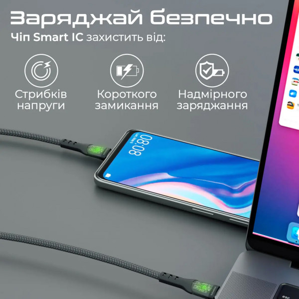 Фото - Кабель Promate Type-C - USB Type-C (Transline-cc.Black)