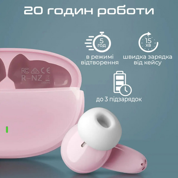 Фото - Навушники вкладиші бездротові TWS Promate Lush Pink