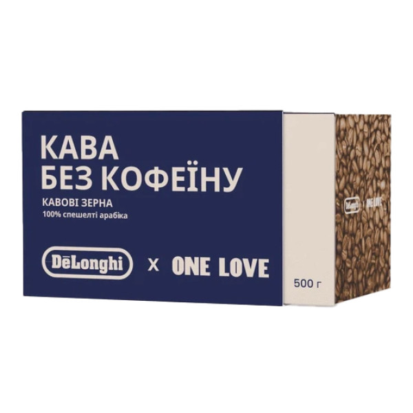 Фото - Кофе в зернах One Love x DeLonghi обжаренный без кофеина Decaffeinated Blend 500 г