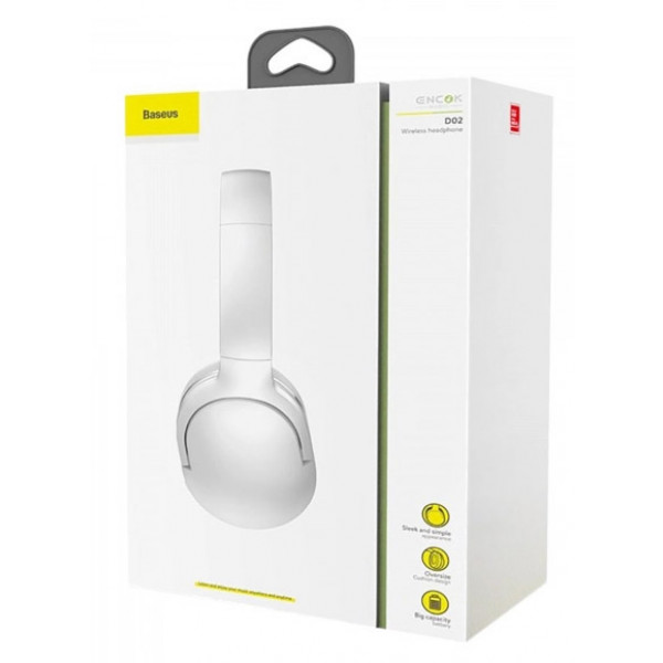 Фото - Навушники повнорозмірні бездротові Baseus Encok D02 Pro White (NGTD010302)