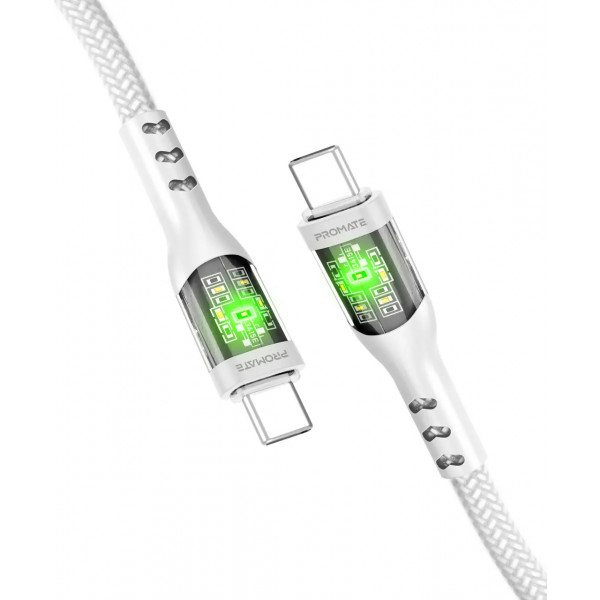 Фото - Кабель Promate Type-C - USB Type-C (Transline-cc.White)