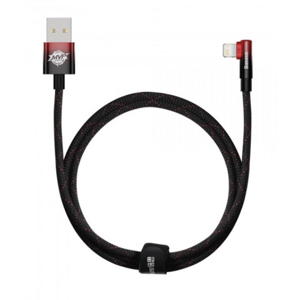 Фото - Кабель синхронізації даних Baseus MVP 2 Elbow-shaped USB to Lightning 2.4A 2 m Black/Red (CAVP000120)