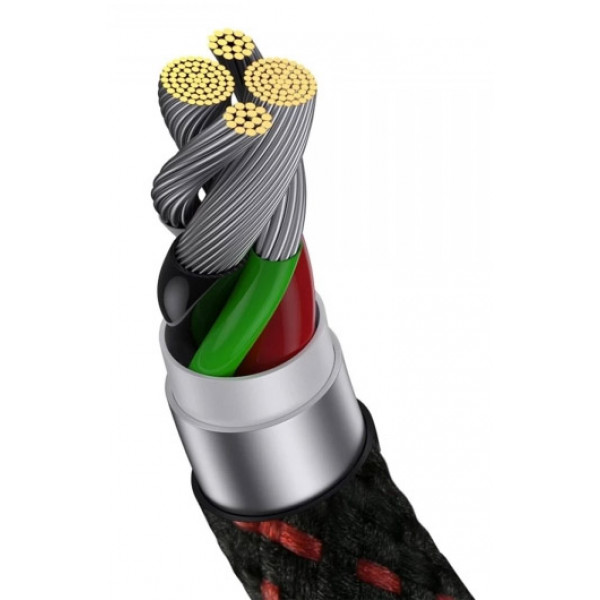 Фото - Кабель синхронізації даних Baseus MVP 2 Elbow-shaped USB to Lightning 2.4A 2 m Black/Red (CAVP000120)