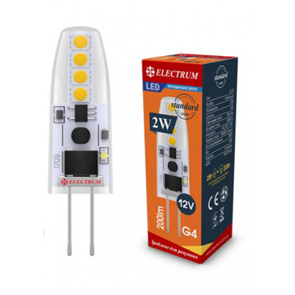 Фото - Світлодіодна лампочка Electrum 2W G4 12V 4000K A-LC-0908