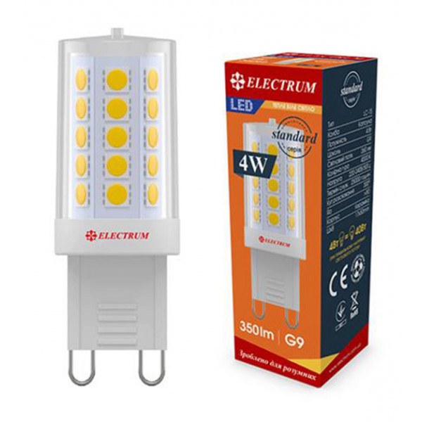 Фото - Лампочка светодиодная Electrum 4W G9 3000K A-LC-1895