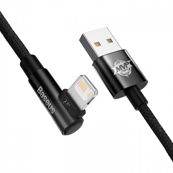 Фото - Кабель синхронізації даних Baseus MVP 2 Elbow-shaped USB to Lightning 2.4A 1 m Black (CAVP000001)