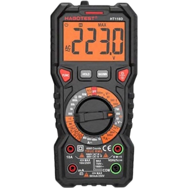 Фото - Измерительный прибор Habotest DC1000V/10A, AC750V/10A (HT118D)