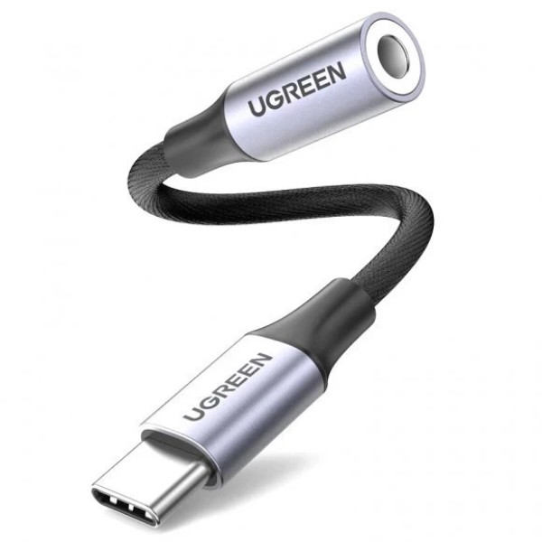 Фото - Перехідник аудіо UGREEN AV161 USB Type-C Male to 3.5mm Female 10cm Space Gray (80154)