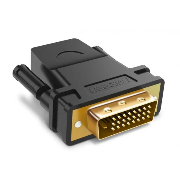 Фото - Перехідник DVI - HDMI UGREEN DVI 24+1 Male to HDMI Female Adapter Black (20124)