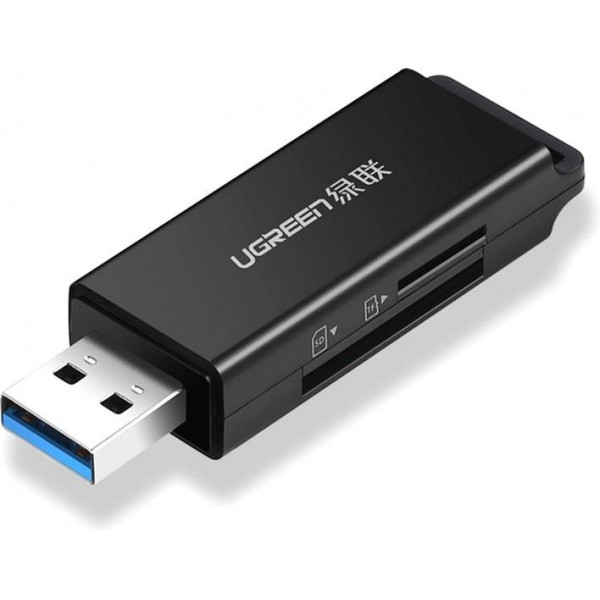 Фото - Кардридер UGREEN CM104 USB 3.0 to TF + SD Dual Card Reader Black (40752)