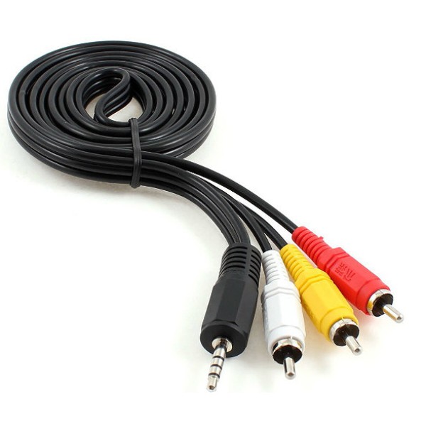 Фото - Кабель 3.5 мм - RCA Cablexpert 3.5мм - 3хRCA 2m Black (CCA-4P2R-2M)