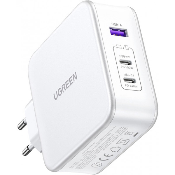 Фото - Мережевий зарядний пристрій UGREEN CD289 GaN 140W with Cable White (15339)