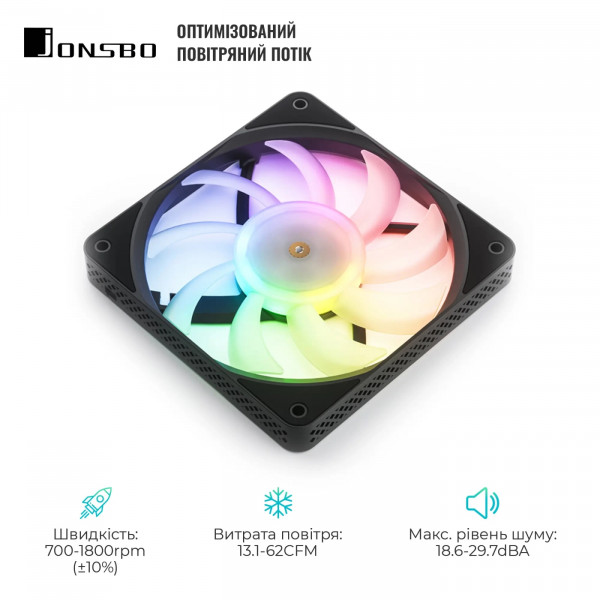 Фото - Корпусный вентилятор Jonsbo HF1215 Black RGB