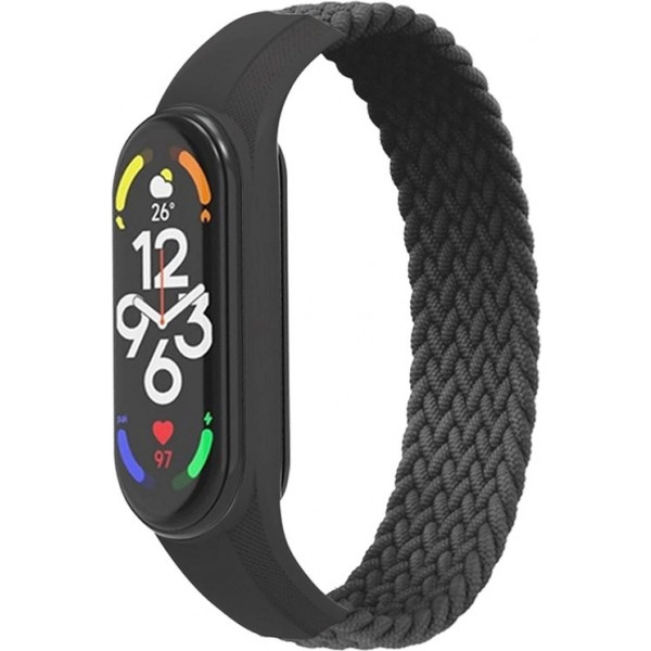 Фото - Ремінець для фітнес-браслету Armorstandart Braided Solo Loop for Xiaomi Mi Band 7/6/5/4 Charcoal size S (ARM59179)