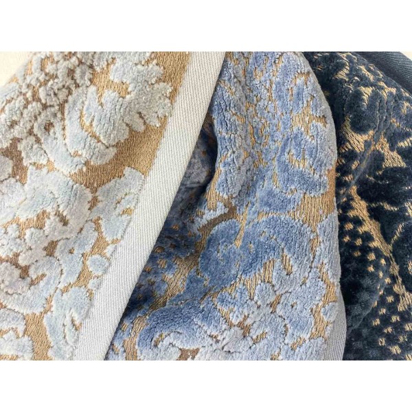Фото - Полотенце банное GM Textile Дамаск синее махровое велюр 70х140