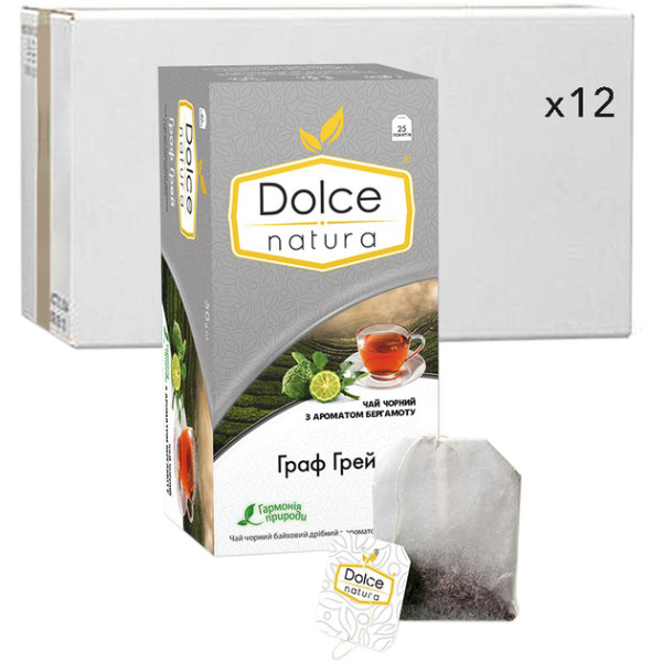 Фото - Чай Dolce Natura Граф Грей с ароматом бергамота 50 г 12 шт. (2000006535672)