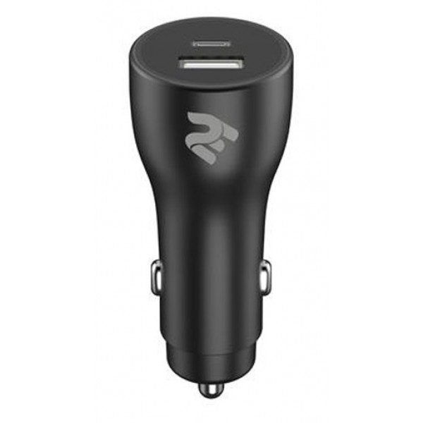 Фото - Автомобільний зарядний пристрій 2E Dual USB Car Charger 38W, PD, QC Black (2E-ACR18PDQC-B)