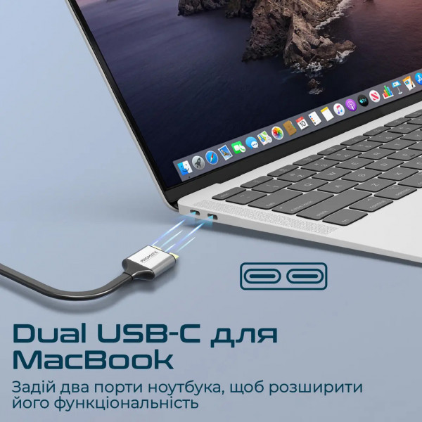 Фото - Хаб USB Promate 13-в-1 для MacBook Versahub-mst Grey