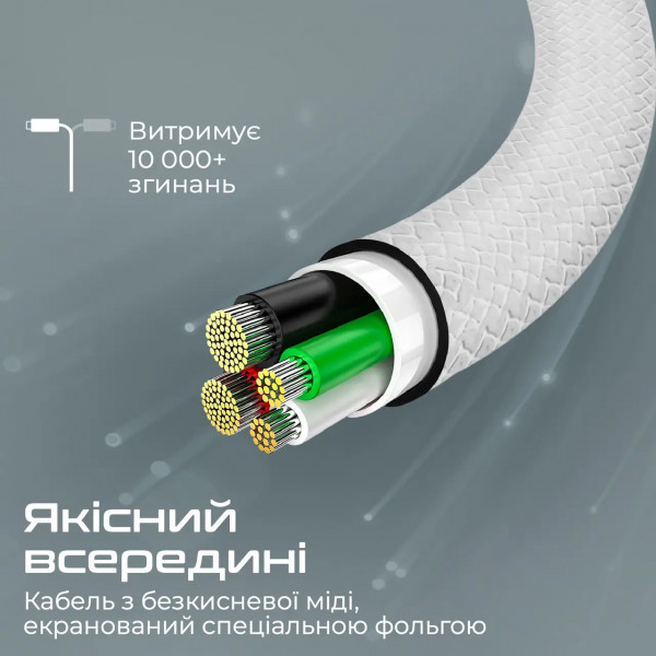 Фото - Кабель Promate Xcord-cc White