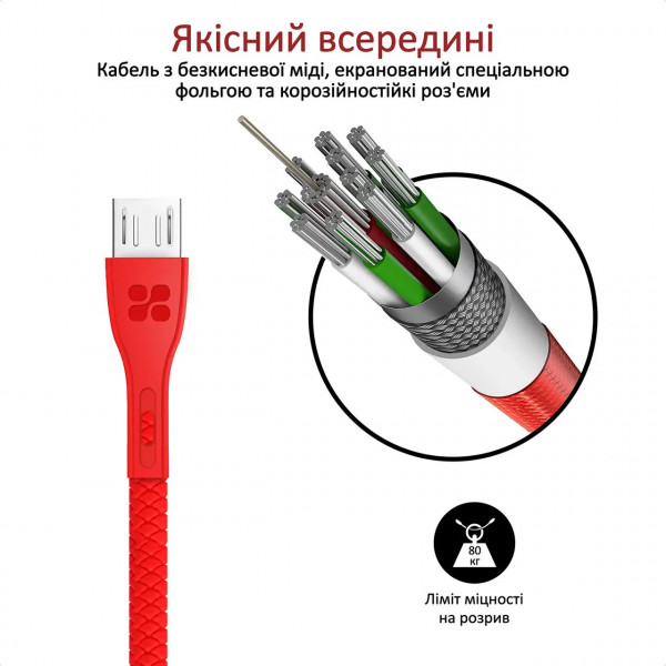 Фото - Кабель Promate Powerbeam-m Red