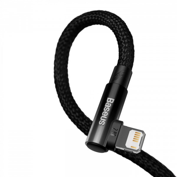 Фото - Кабель синхронізації даних Baseus MVP 2 Elbow-shaped USB to Lightning 2.4A 1 m Black (CAVP000001)