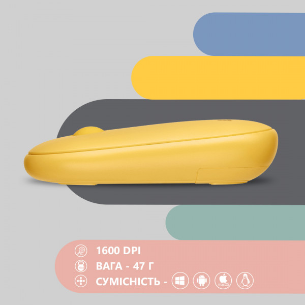Фото - Мышь беспроводная 2E MF300 Silent WL BT Sunny Yellow (2E-MF300WYW)