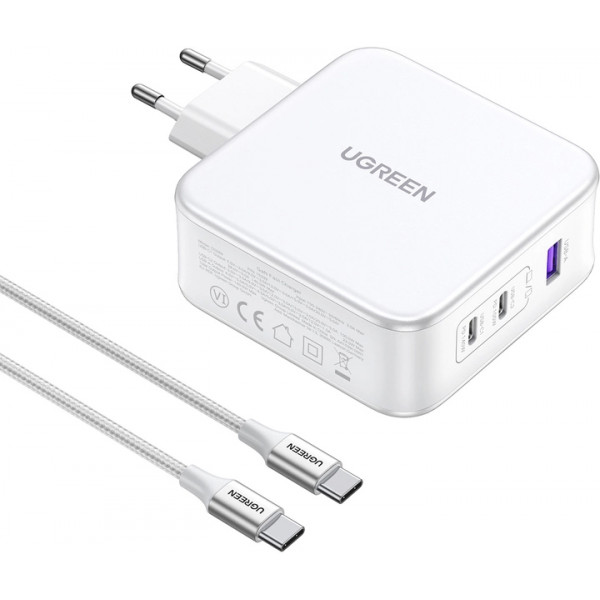 Фото - Мережевий зарядний пристрій UGREEN CD289 GaN 140W with Cable White (15339)