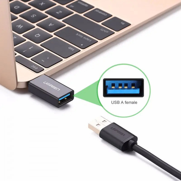 Фото - Переходник UGREEN US173 USB Type-C to USB 3.0 Female OTG Adapter Black (20808)