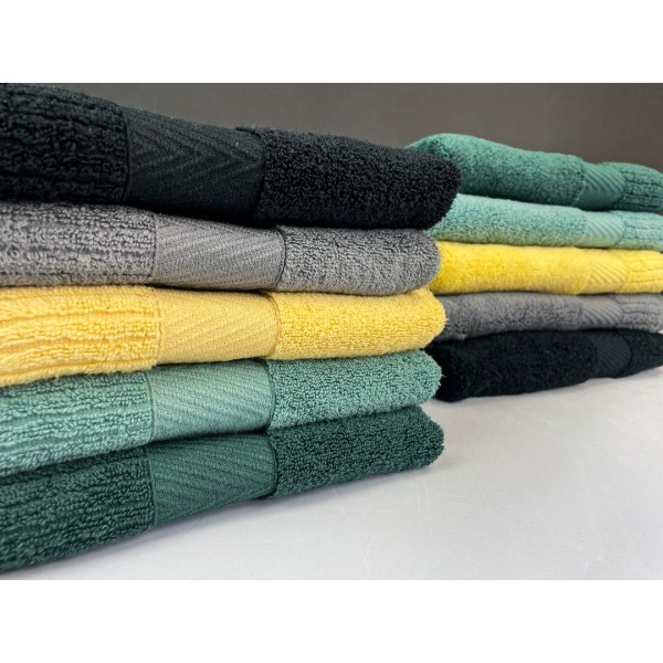 Фото - Рушник для рук GM Textile жовтий махровий зеро твіст з бордюром 40х70
