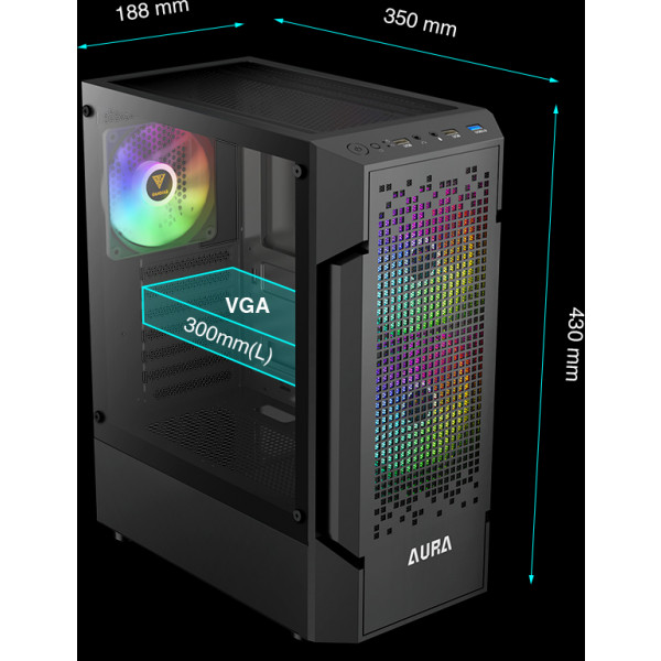 Фото - Корпус Gamdias AURA GC7 ARGB Mid-Tower (4711514500677)