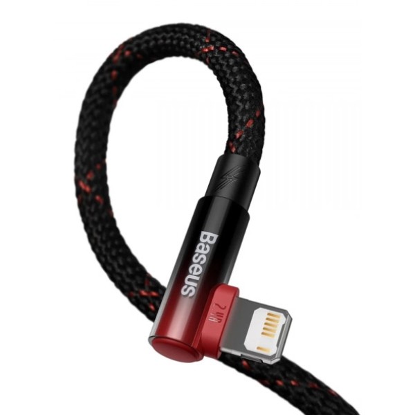 Фото - Кабель Baseus MVP 2 Elbow-shaped USB to Lightning 2.4A 1m Black+Red (CAVP000020)