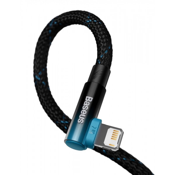 Фото - Кабель синхронізації даних Baseus MVP 2 Elbow-shaped USB to Lightning 2.4A 1m Black+Blue (CAVP000021)