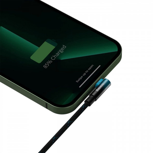 Фото - Кабель синхронізації даних Baseus MVP 2 Elbow-shaped USB to Lightning 2.4A 1m Black+Blue (CAVP000021)
