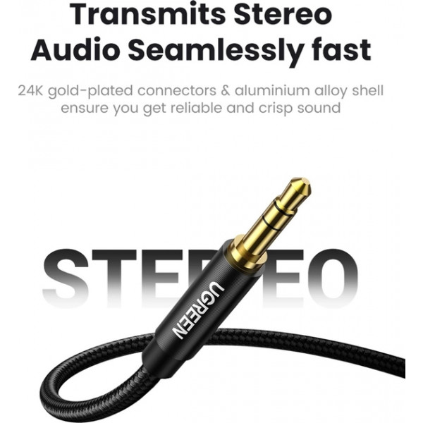 Фото - Кабель 3.5 мм -3.5 мм UGREEN AV112 3.5mm Male 3.5mm Male Cable 1m Blue (10685)