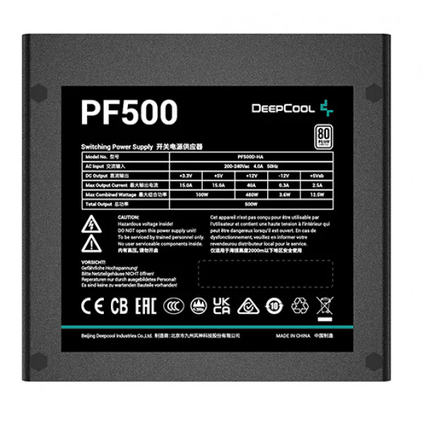 Фото - Блок питания для ПК Deepcool 500W PF500 (R-PF500D-HA0B-EU)