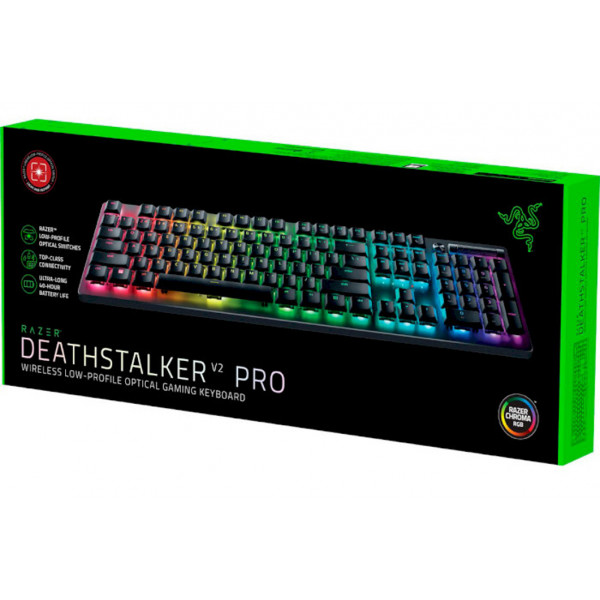 Фото - Клавіатура бездротова ігрова Razer DeathStalker V2 Pro Wireless Red Switch RU (RZ03-04360800-R3M1)