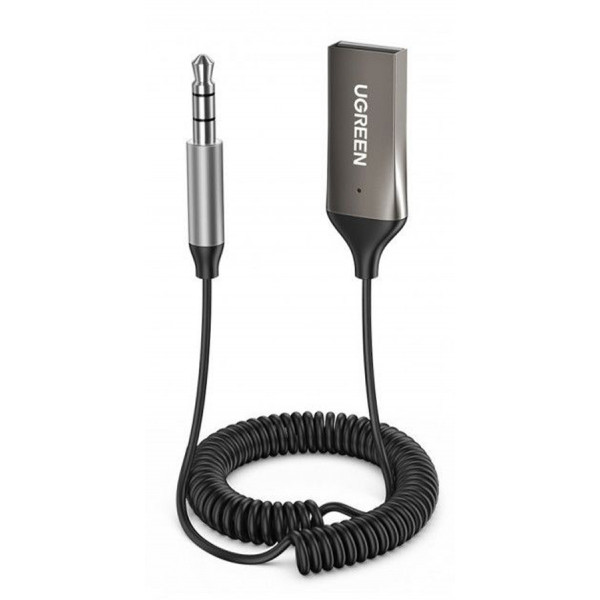 Фото - Адаптер мережі Bluetooth USB UGREEN CM309 Bluetooth Aux with Mic Space Gray (70601)