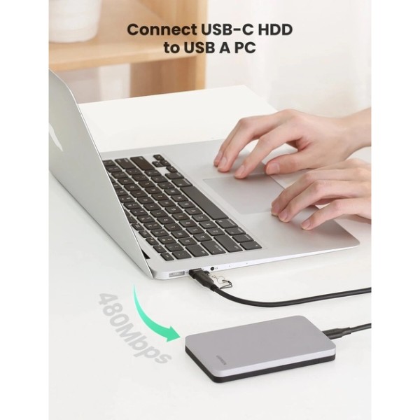 Фото - Переходник UGREEN US280 USB A Male to USB-C Female Black (50568)