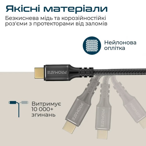 Фото - Кабель Promate Powerbolt240-2m Black