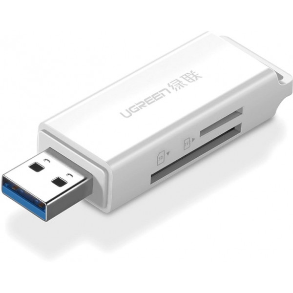 Фото - Кардрідер UGREEN CM104 USB 3.0 to TF + SD Dual Card Reader White (40753)