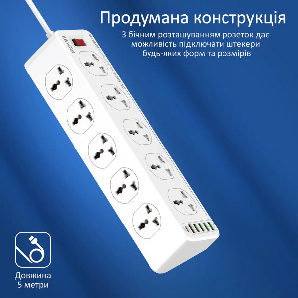 Фото - Мережевий фільтр Promate Powermatrix-5m.eu