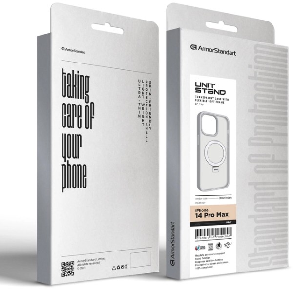 Фото - Чехол для смартфона Armorstandart Unit Stand for Apple iPhone 14 Pro Max Grey (ARM70567)