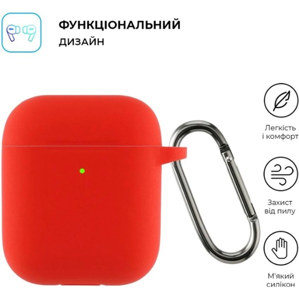 Фото - Чохол для навушників Armorstandart Ultrathin Silicone Case With Hook for Apple AirPods 2 Red (ARM59691)