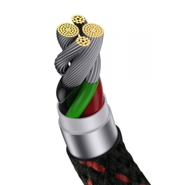 Фото - Кабель Baseus MVP 2 Elbow-shaped USB to Lightning 2.4A 1m Black+Red (CAVP000020)