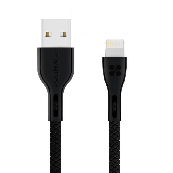 Фото - Кабель синхронізації даних Promate Lightning-USB Powerbeam-i Black
