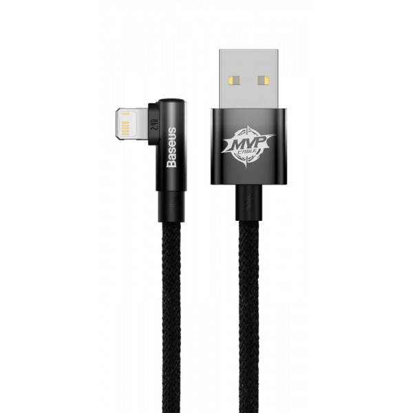 Фото - Кабель синхронізації даних Baseus MVP 2 Elbow-shaped USB to Lightning 2.4A 2 m Black (CAVP000101)