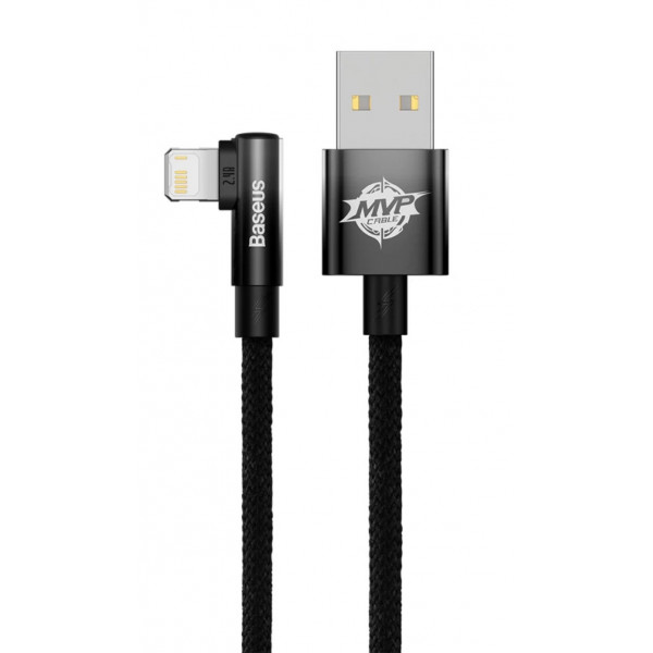 Фото - Кабель синхронізації даних Baseus MVP 2 Elbow-shaped USB to Lightning 2.4A 1 m Black (CAVP000001)