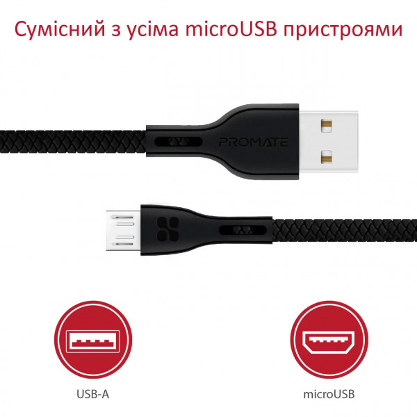 Фото - Кабель Promate Powerbeam-m Black