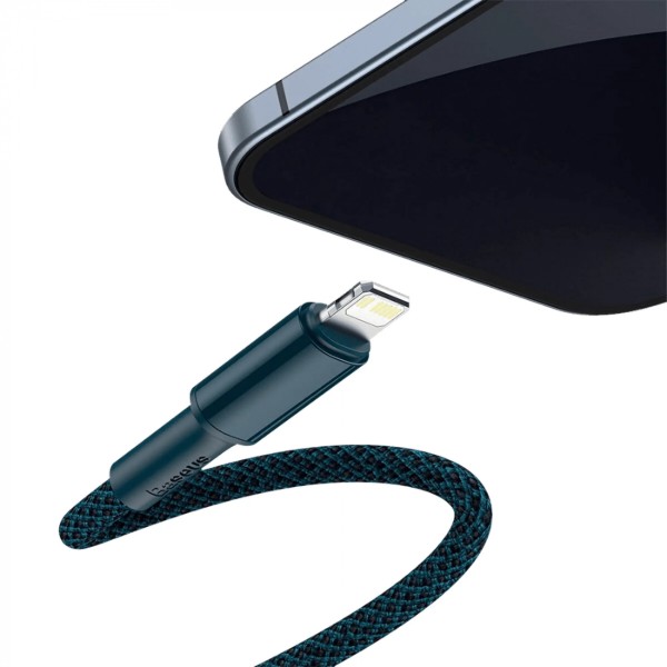 Фото - Кабель Baseus High Density Braided Type-C to Lightning PD 20W 1m Blue (CATLGD-03)